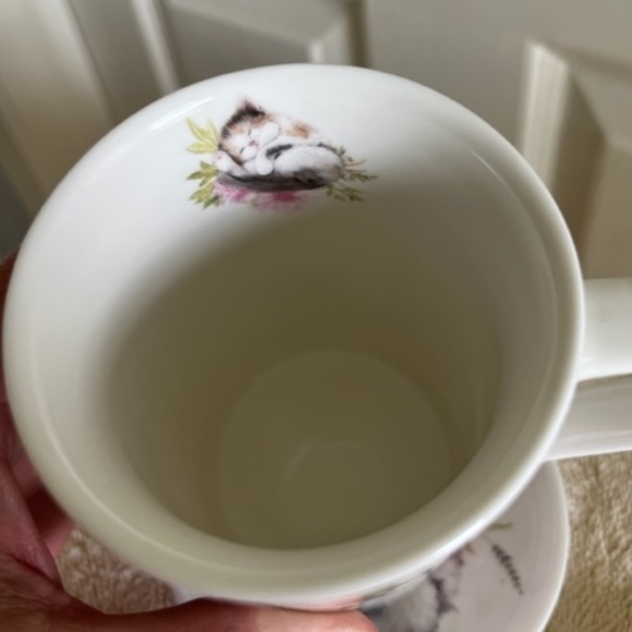 Adorable Kitten/Floral cup and saucer set - Picture 2 of 11